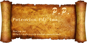 Petrovics Pálma névjegykártya